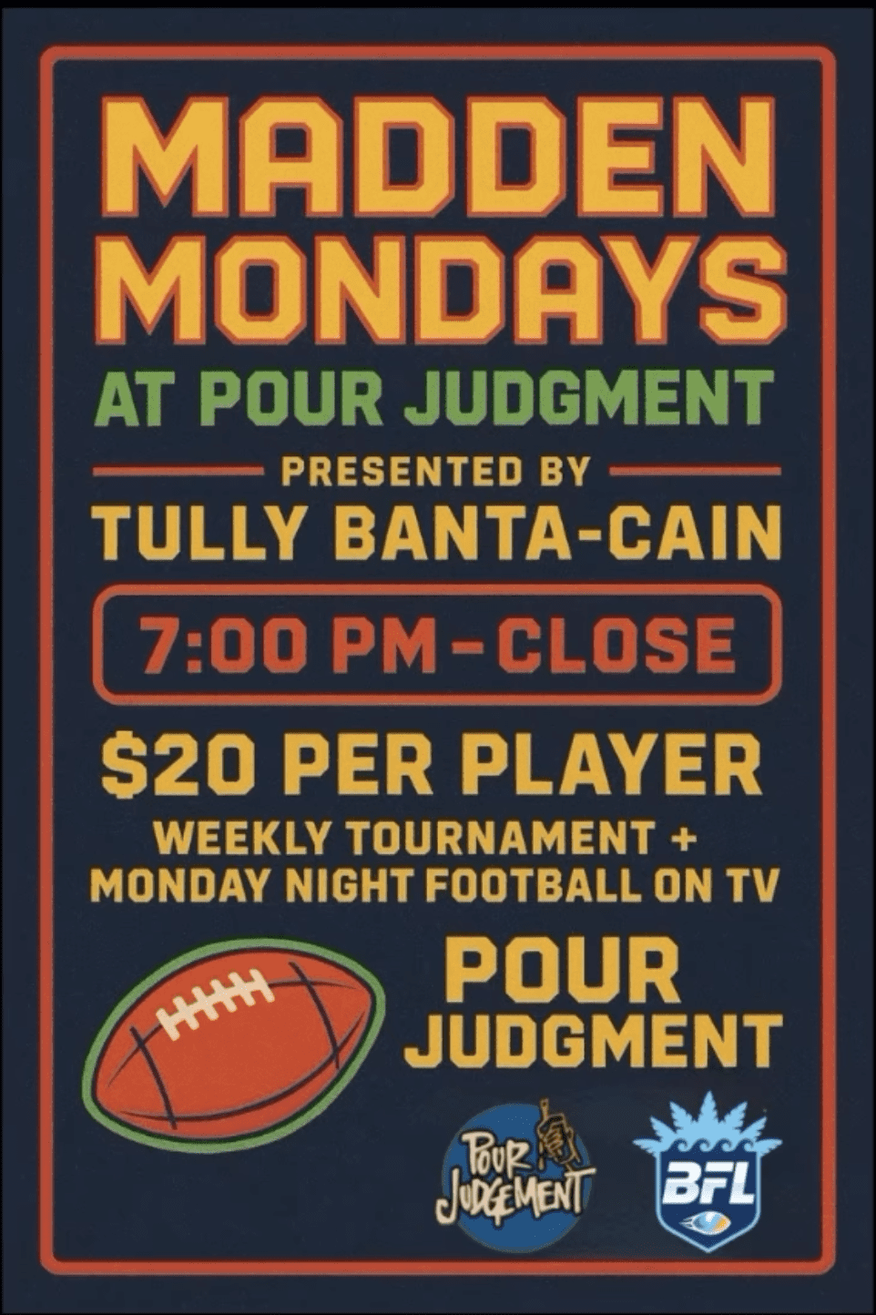 🎮 Madden Mondays at PJ's 🏈